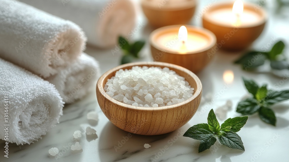 Spa Day Relaxation: Aromatic Candles, Soft Towels, and Soothing Bath Salts Spa Day Relaxation: Aromatic Candles, Soft Towels, and Soothing Bath Salts