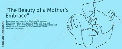 Happy Mother day card. Cute little baby being carried by his mother. Hand drawn cartoon doodle vector illustration.