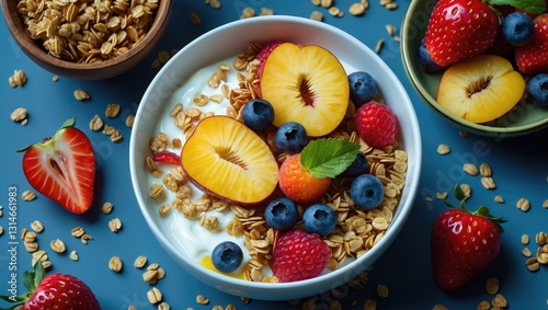 Wallpaper Mural Healthy meal composed of granola, yogurt, and fruits. Tasty food option for breakfast. Torontodigital.ca