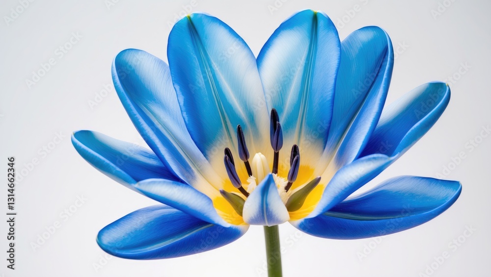 Obraz premium Blue tulip. Flower on a white isolated background with a clipping path. For design purposes. Close-up. Nature.