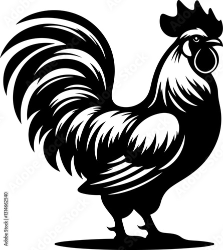 Hen silhouettes vector set. Chicken farm illustration