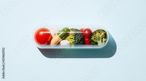 Healthy Nutrients in Capsule, Studio Shot, Possible Use Nutrition, Supplements photo