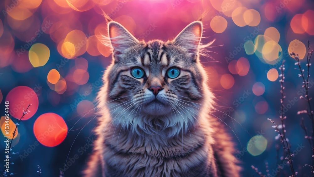 Bokeh portrait of an adorable cat. Bokeh portrait of an adorable cat.