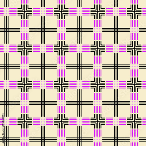 Seamless geometric pattern with lines and dots. Endless flat vector design for wallpaper and fabric.