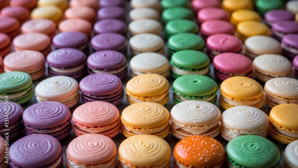 Various colored macaron sweets, arranged in lines. Backgrounds macaroons, texture and pattern. Various colored macaron sweets, arranged in lines. Backgrounds macaroons, texture and pattern.