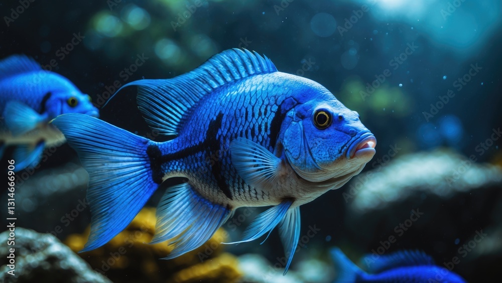 Fototapeta premium Blue exotic fish in the wild