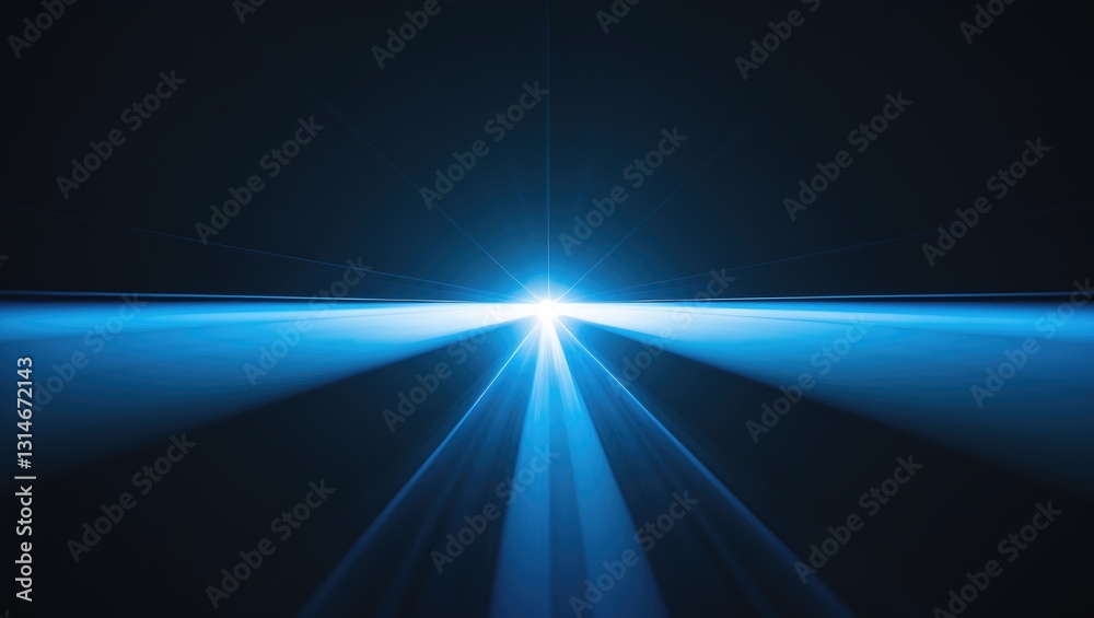 Fototapeta premium Blue light flare - streak ray from a flash light