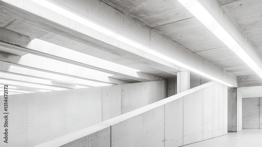 Fototapeta premium Minimalist architectural elegance in a serene white space, embodying simplicity and modern design.