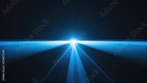 Blue light flare - streak ray from a flash light