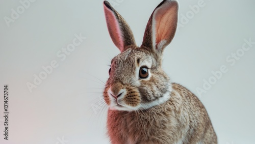 Hotot Domestic Rabbit in Front of a White Background photo