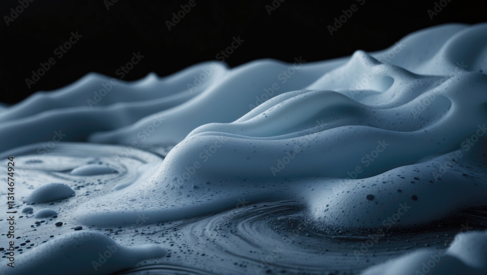 Obraz premium Soapy air. Close-up view. Vibrant hues of black. An angle. High resolution. Replica of a planet. Children's entertainment. Science fiction concept.