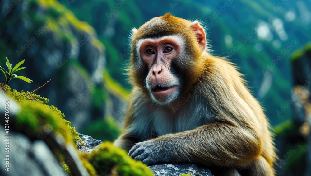 Formosan rock macaque on Monkey Mountain. Formosan rock macaque on Monkey Mountain.
