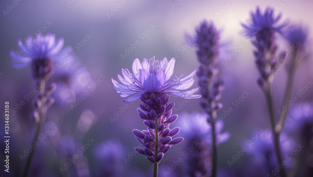 Naklejka premium Stunning photo of a purple bloom captured in selective focus.