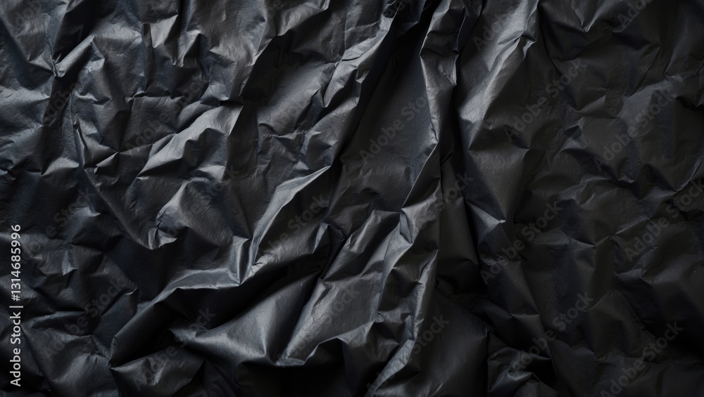 Obraz premium Black paper background. Aged texture. Crumpled surface. Folded.