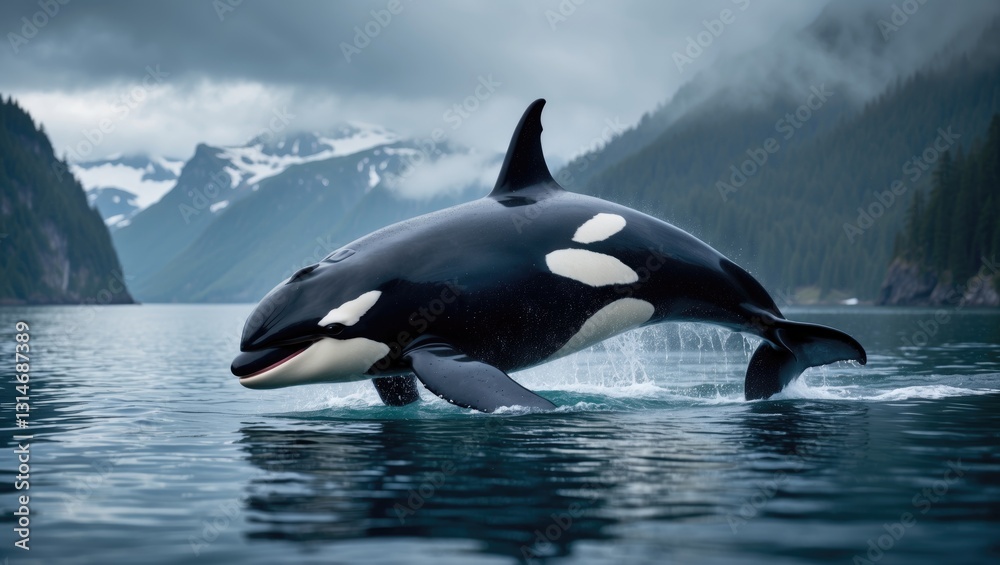 Fototapeta premium Friendly orca, killer whale