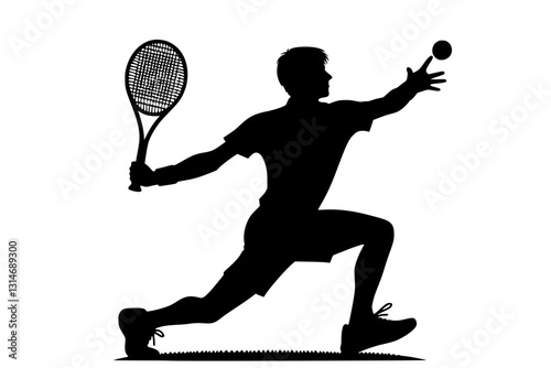 Generative AI: Male Tennis Player Silhouette
