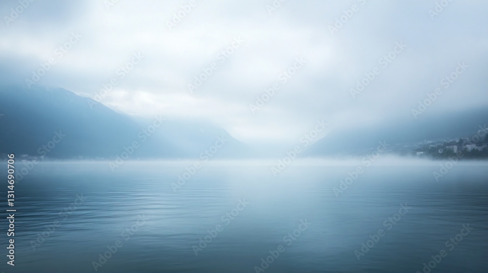 Foggy blurred photo with noise effect