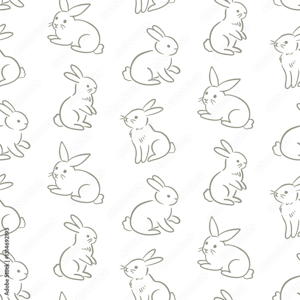 Fototapeta premium Vector Easter Bunny Seamless Pattern Background