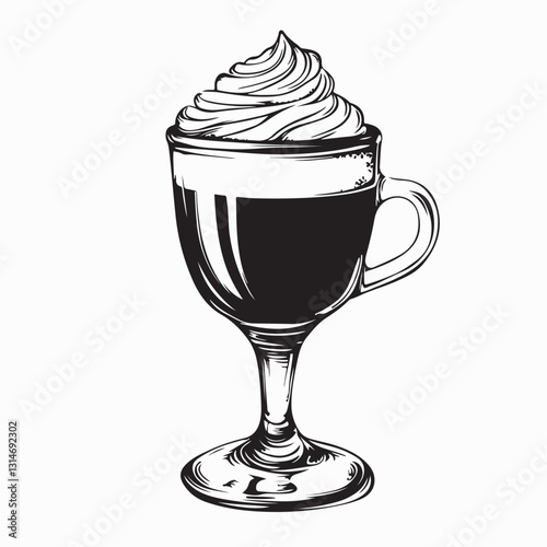 Irish Coffee Vector Art, Icons, and Graphic isolated on white background.