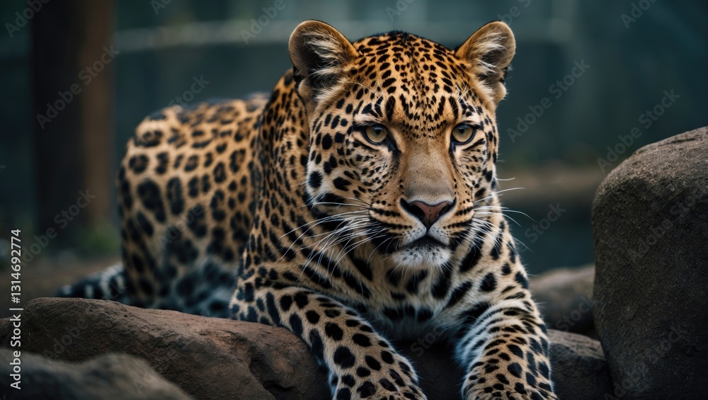 Naklejka premium Leopard in a wildlife park