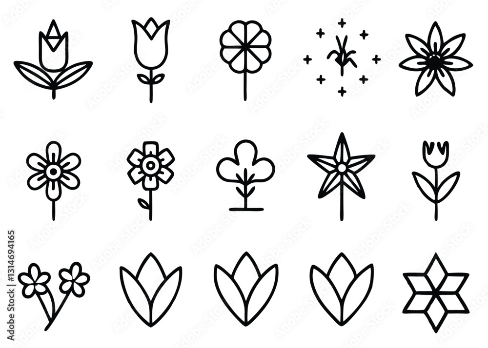 Fototapeta premium black and white icons set