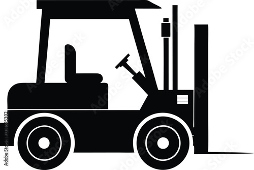 Silhouette of Wheel Forklift Icon in Flat Style Vector Illustration. Forklift Icon style vector
