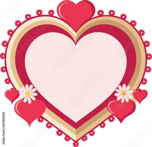 Elegant Heartfelt Love Frame – Vector Photocall Illustration