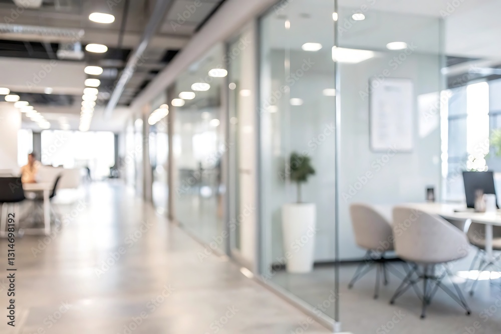 Blurred background of a modern office space. Ideal for business presentations.