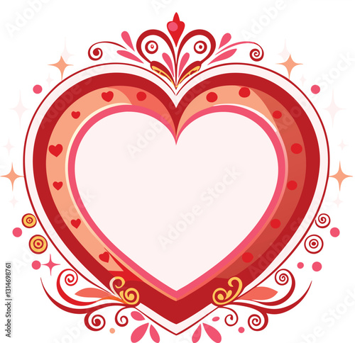Elegant Heartfelt Love Frame – Vector Photocall Illustration