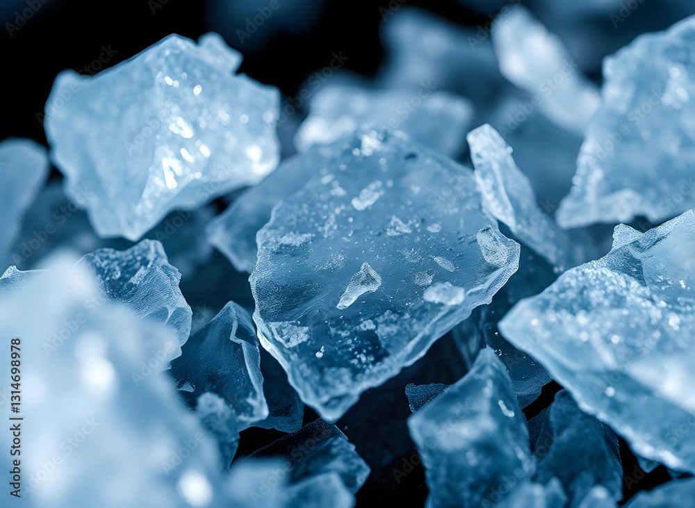 Obraz premium Ice Crystals on a Dark Background