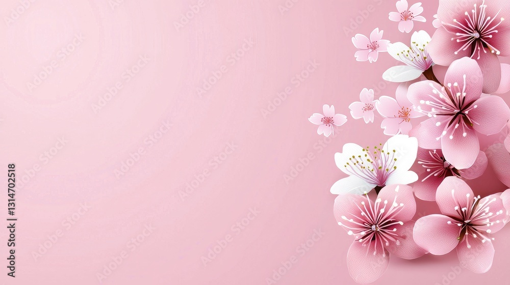 Pink cherry blossoms spring banner background Pink cherry blossoms spring banner background
