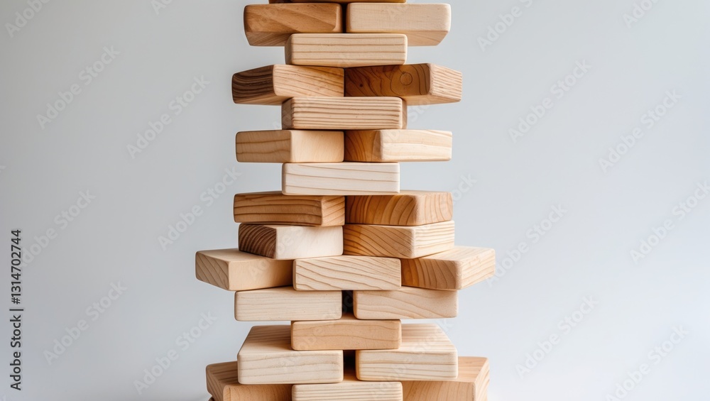 custom made wallpaper toronto digitalJenga tower constructed from wooden blocks set against a background.