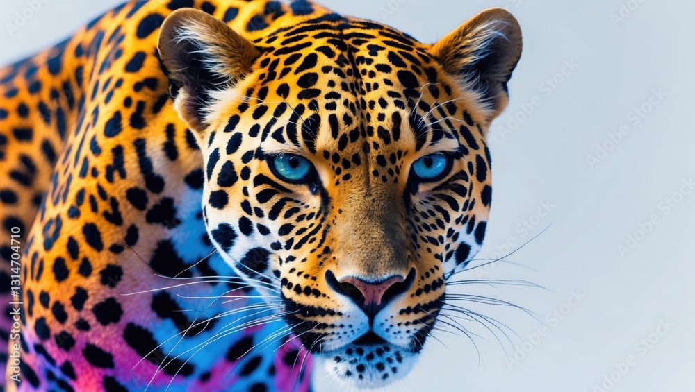Obraz premium Leopard illustrated on a white isolated background.