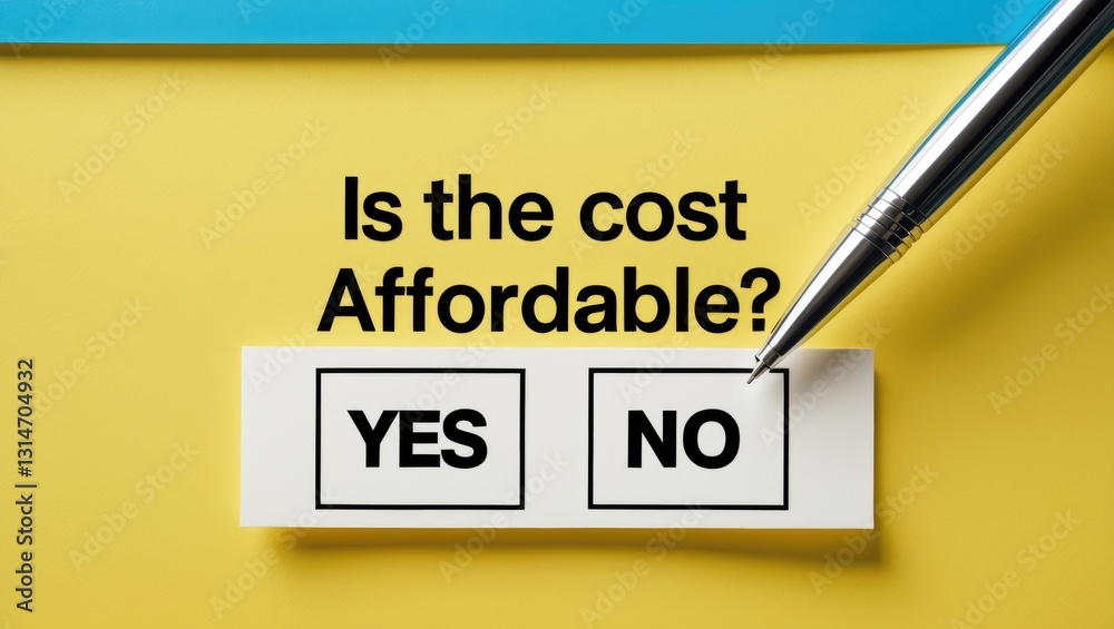 Fototapeta premium Is the cost affordable? Yes or No