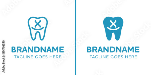 Letter X Dental Tooth Logo, symbolizing tooth, dental care and orthodontist