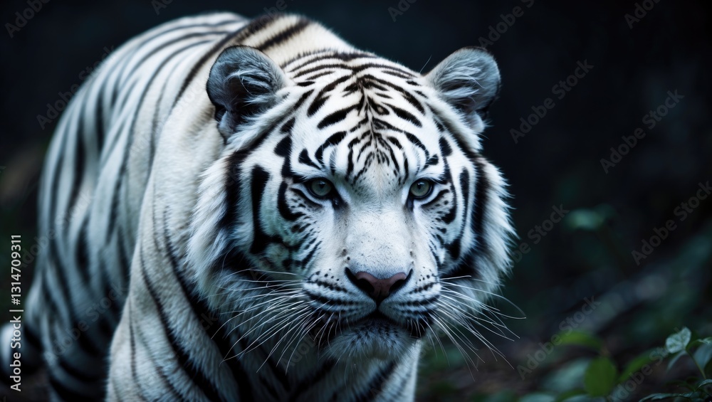 Portrait of Cub, White Tiger, panthera tigris Portrait of Cub, White Tiger, panthera tigris