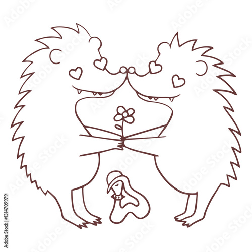 hedgehogs kissing stroke.eps