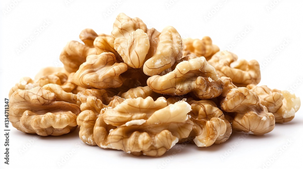 Peeled Walnuts on White Background Usage Peeled Walnuts on White Background Usage