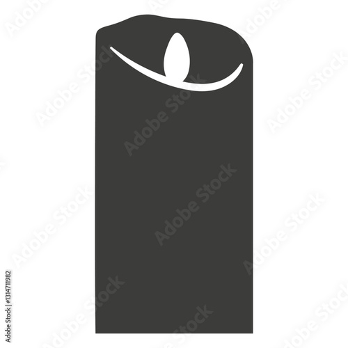 burned wide pillar candle silhouette.eps