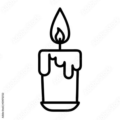 candle outline isolated on transparent background 
