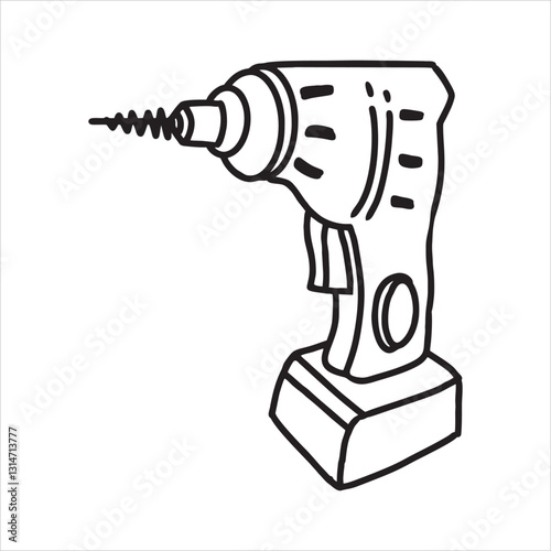 vector illustration of a drill