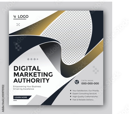 Digital marketing and corporate business promotion social media post design banner template