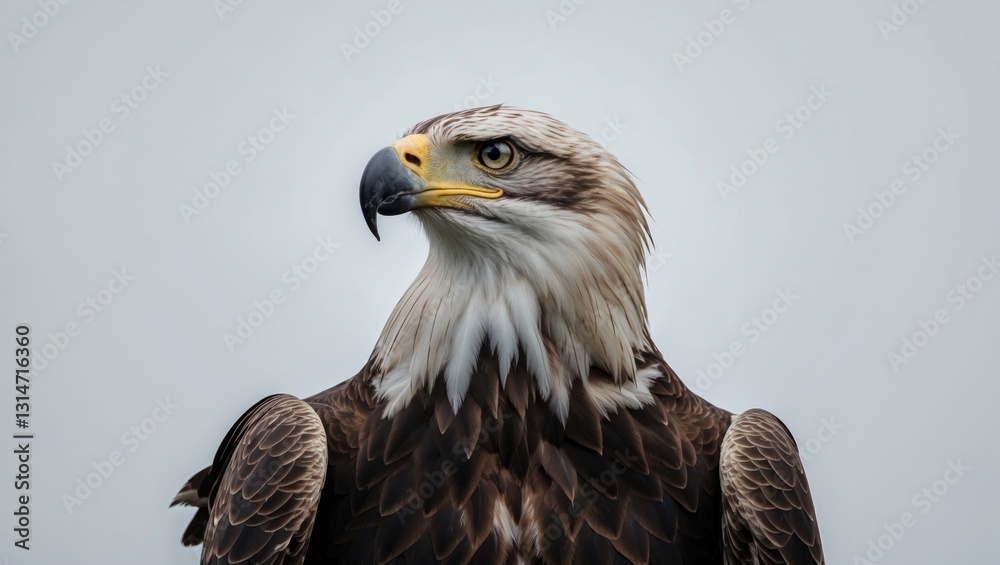 An Eagle - Haliaeetus leucocephalus - against a white background. An Eagle - Haliaeetus leucocephalus - against a white background.