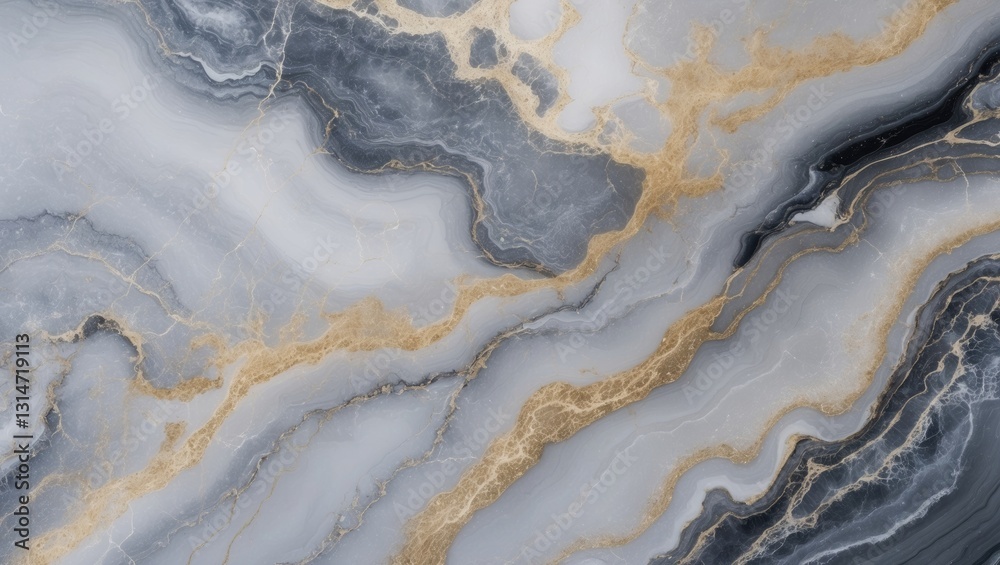 Fototapeta premium Gray marble displays a timeless elegance with its subtle yet sophisticated look. The color palette varies from soft, light grays to deeper charcoal shades, often featuring delicate variations and v...