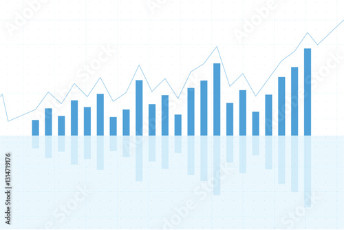 Business Data Analytics - Growth Chart with Bar and Line Graph