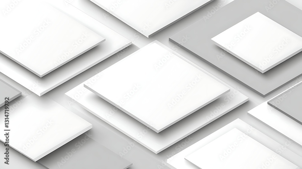 Square layout Abstract arrangement of white, grey surfaces. Background decor Square layout Abstract arrangement of white, grey surfaces. Background decor