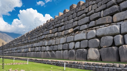 Ancient Inca fortress located in the Sacred Valley. photo