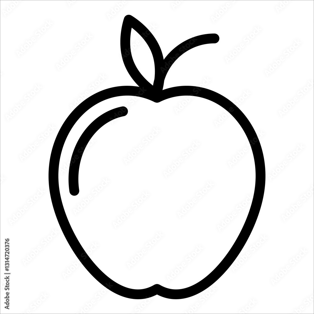apple line icon vector illustration isolated on white background apple line icon vector illustration isolated on white background