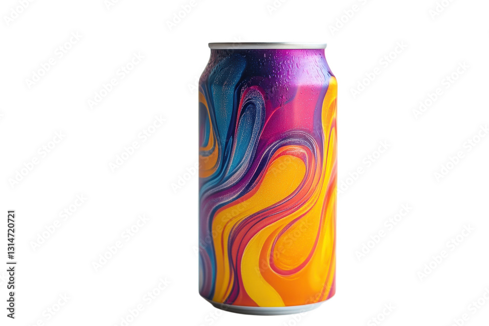 Fototapeta premium Metal can of energy drink isolated on transparent background