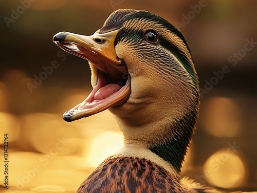 Hilarious Duck Quacking at Full Volume – Mouth Wide Open in a Funny Pose